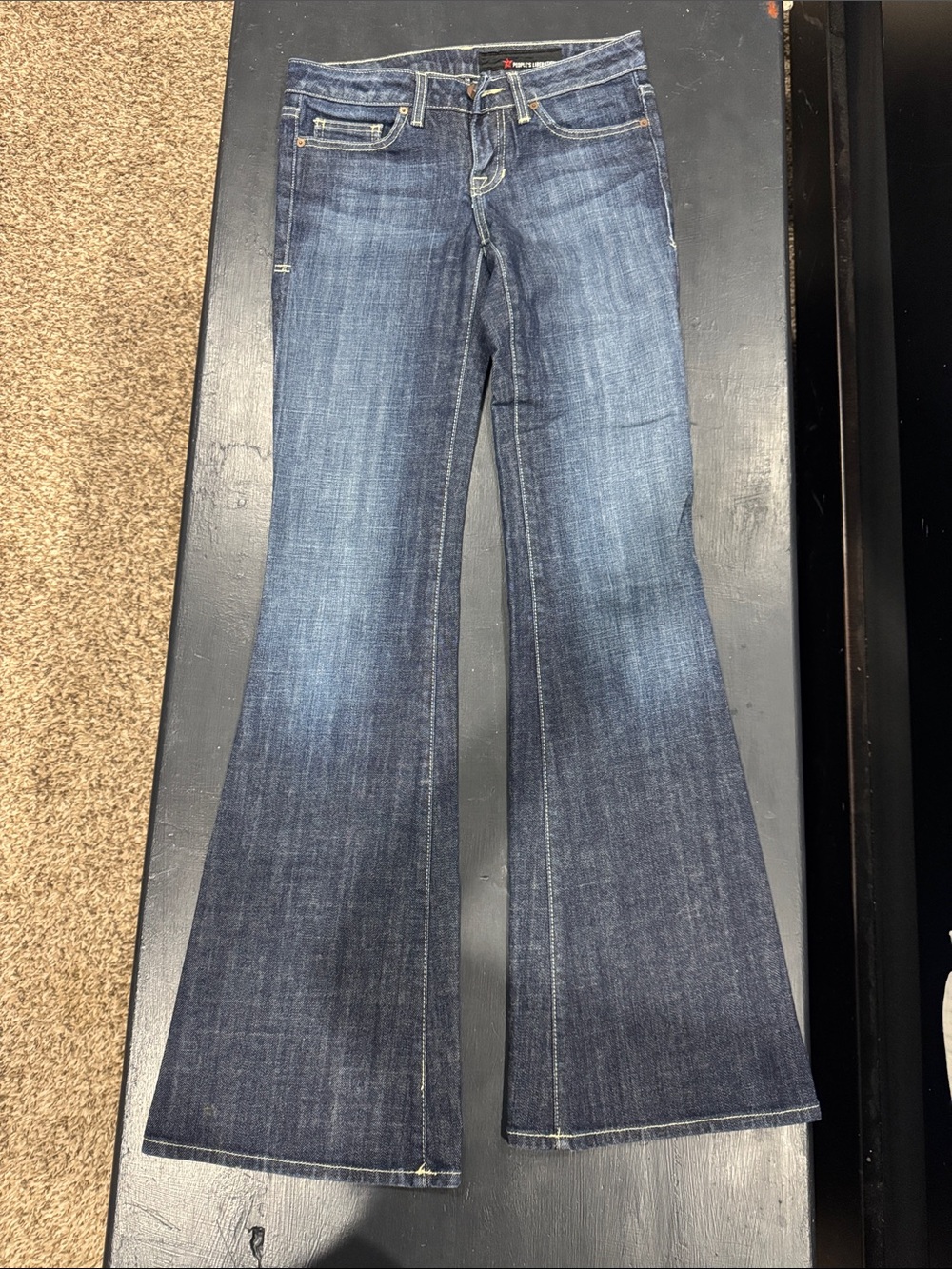 People's Liberation Indigo Flare Wide-Leg Jeans